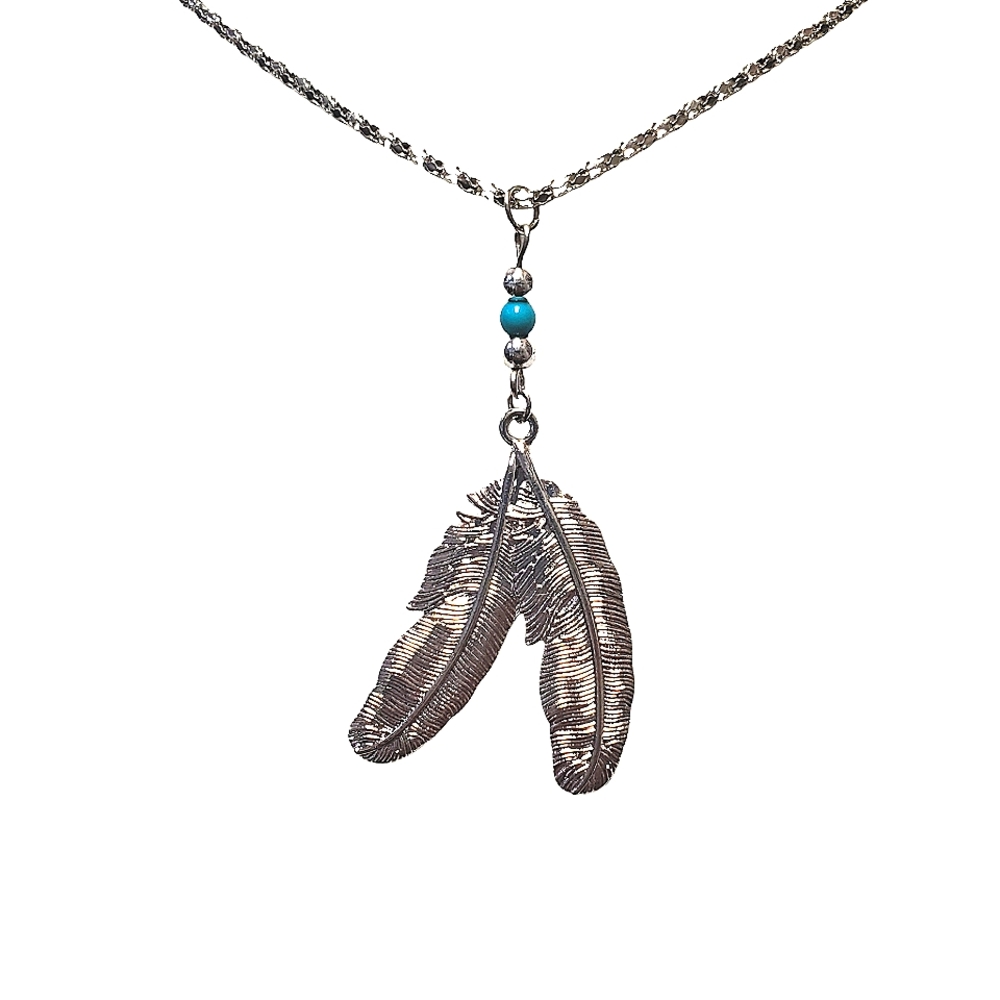 Boho feathers necklace